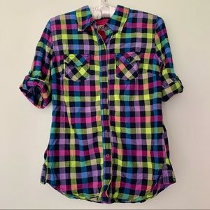 Colorful Plaid Button Up